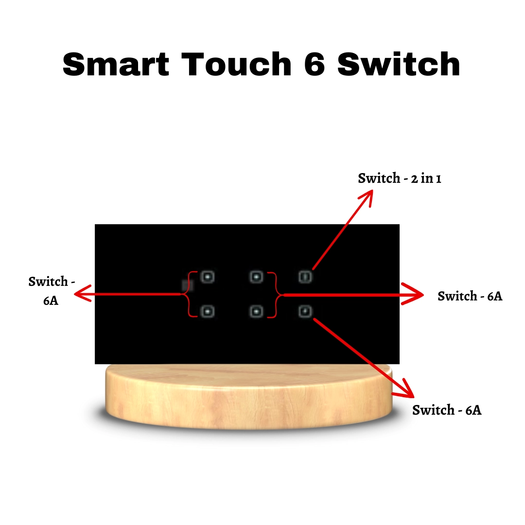 6 module smart switch board  automation india