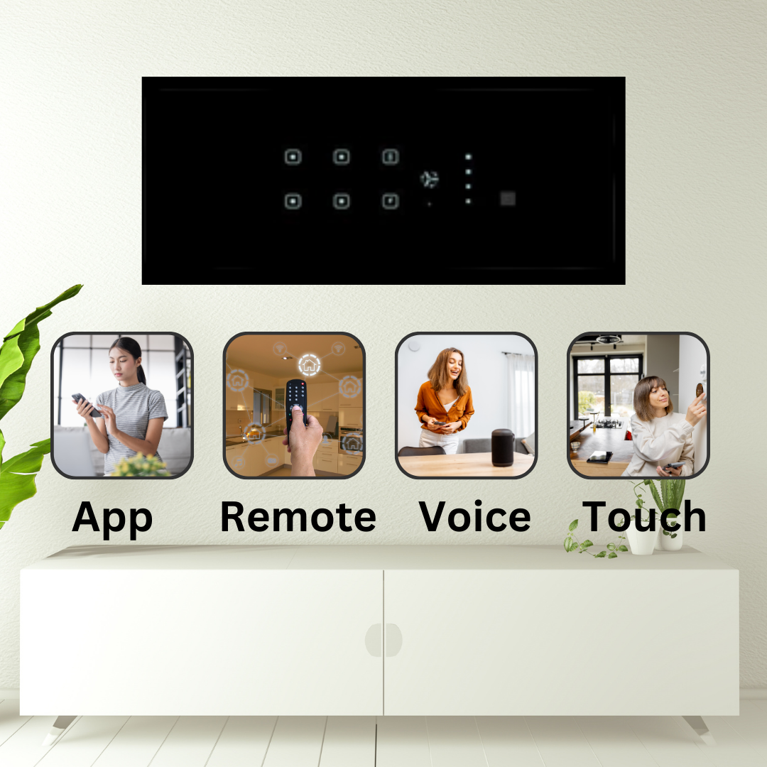 Best 8 module smart touch switch 6 switch and 1 fan