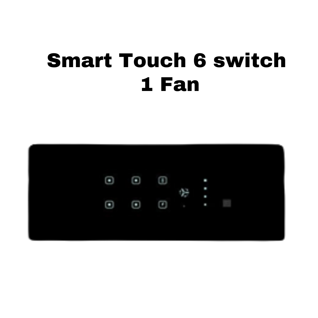 Best 8 module smart touch switch 6 switch and 1 fan