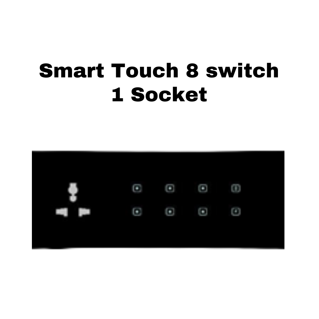 8 module smart touch 8 switch and 1 socketboard automation india